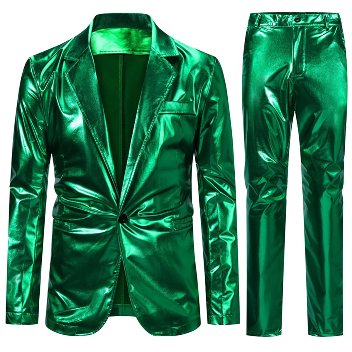 Allthemen Costume Homme 2 pièces Coupe ajustée Veste de Smoking Pantalon pour fête Disco