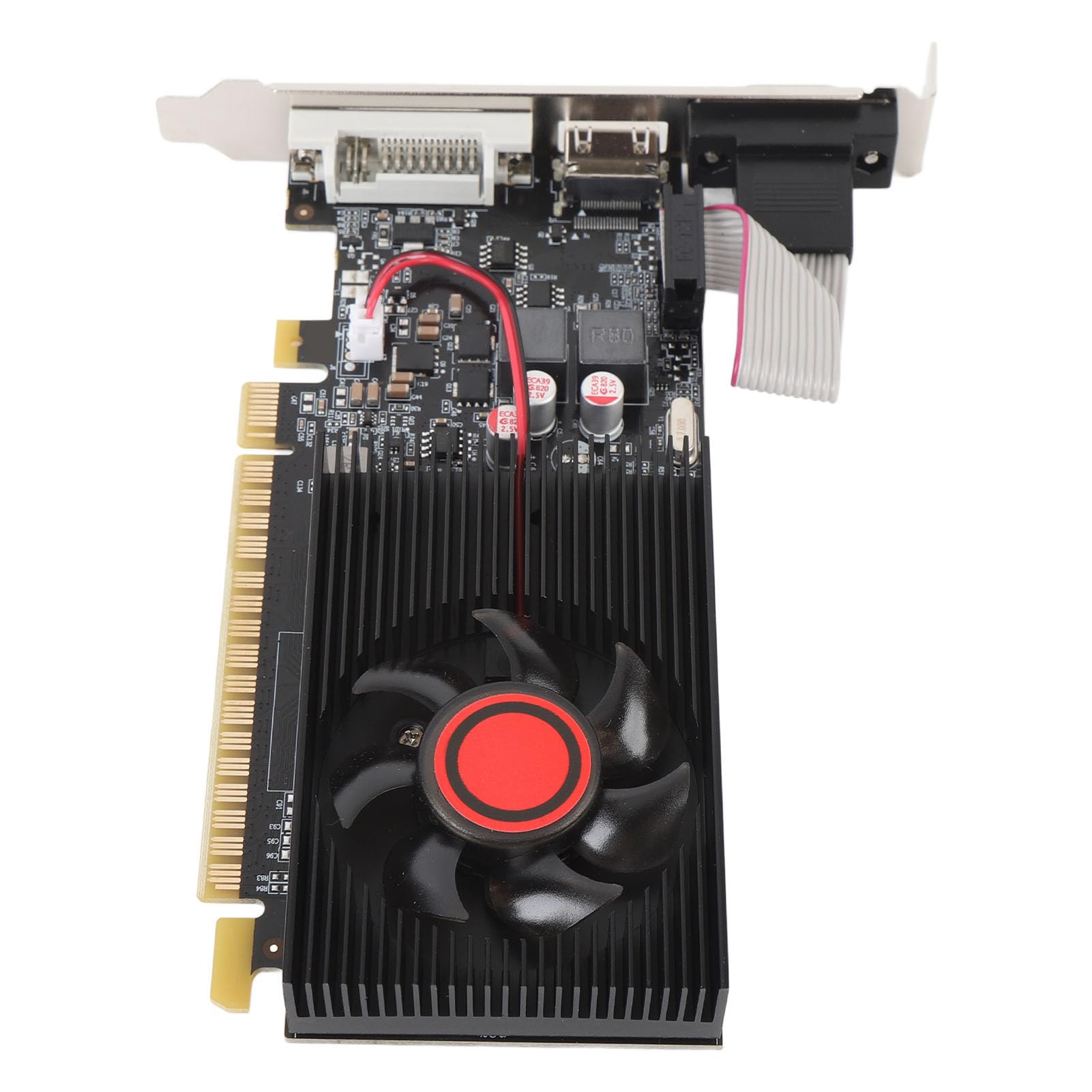 Grafikkarte 2GB DDR3 64-Bit, PCI Express 2.0 16x Desktop Computer Grafikkarte mit HDMI DVI VGA, Einzellüfter, DirectX 10.1 für Multimedia und Gaming