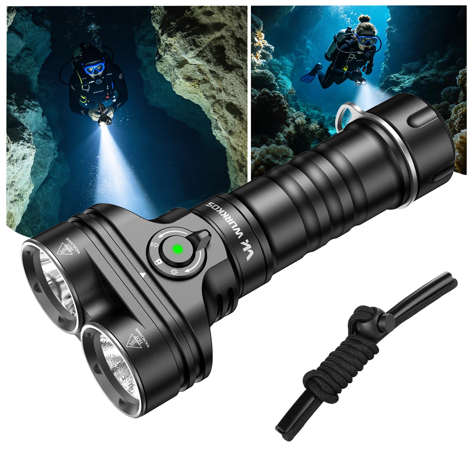 Wurkkos DL05 Faro subacqueo 6000 LM, torcia LED ricaricabile IPX8 100m Type-C