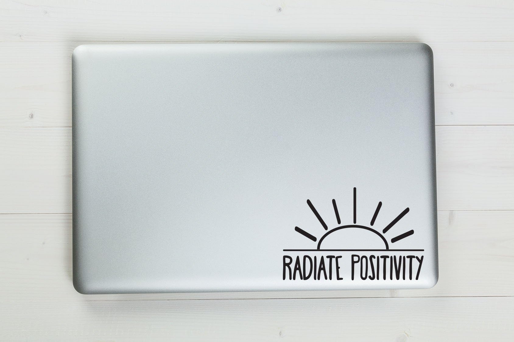 Radiate Positivity Vinyl Sticker Decal 3.3"x5" (Black)
