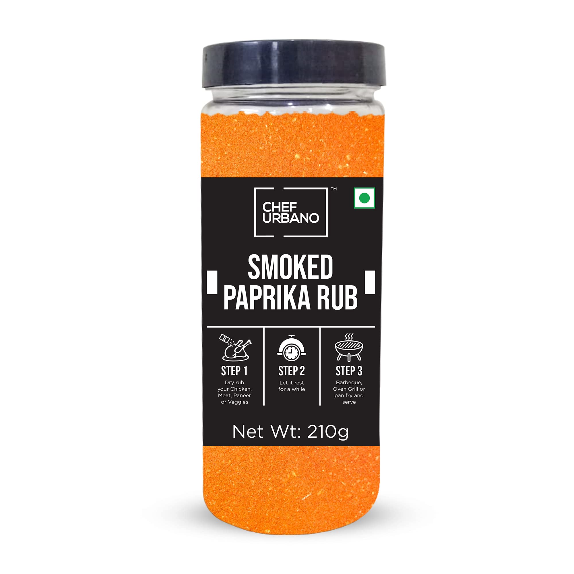 Chef Urbano Smoked Paprika Rub 210g | From freshly dried Pimentos | 100% Pure | No artificial colours, flavours, fillers or preservatives | Cold-smoked for smoky flavour | Garnish, Season, Spice Rubs and Marinades (B09CLC5SBP) Amazon Price History, Amazon Price Tracker