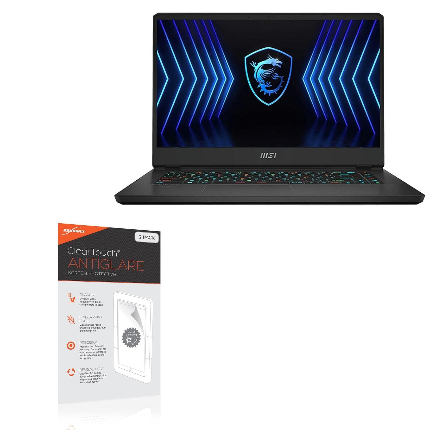 BoxWave Screen Protector Compatible With MSI Vector GP66 HX - ClearTouch Anti-Glare (2-Pack), Anti-Fingerprint Matte Film Skin