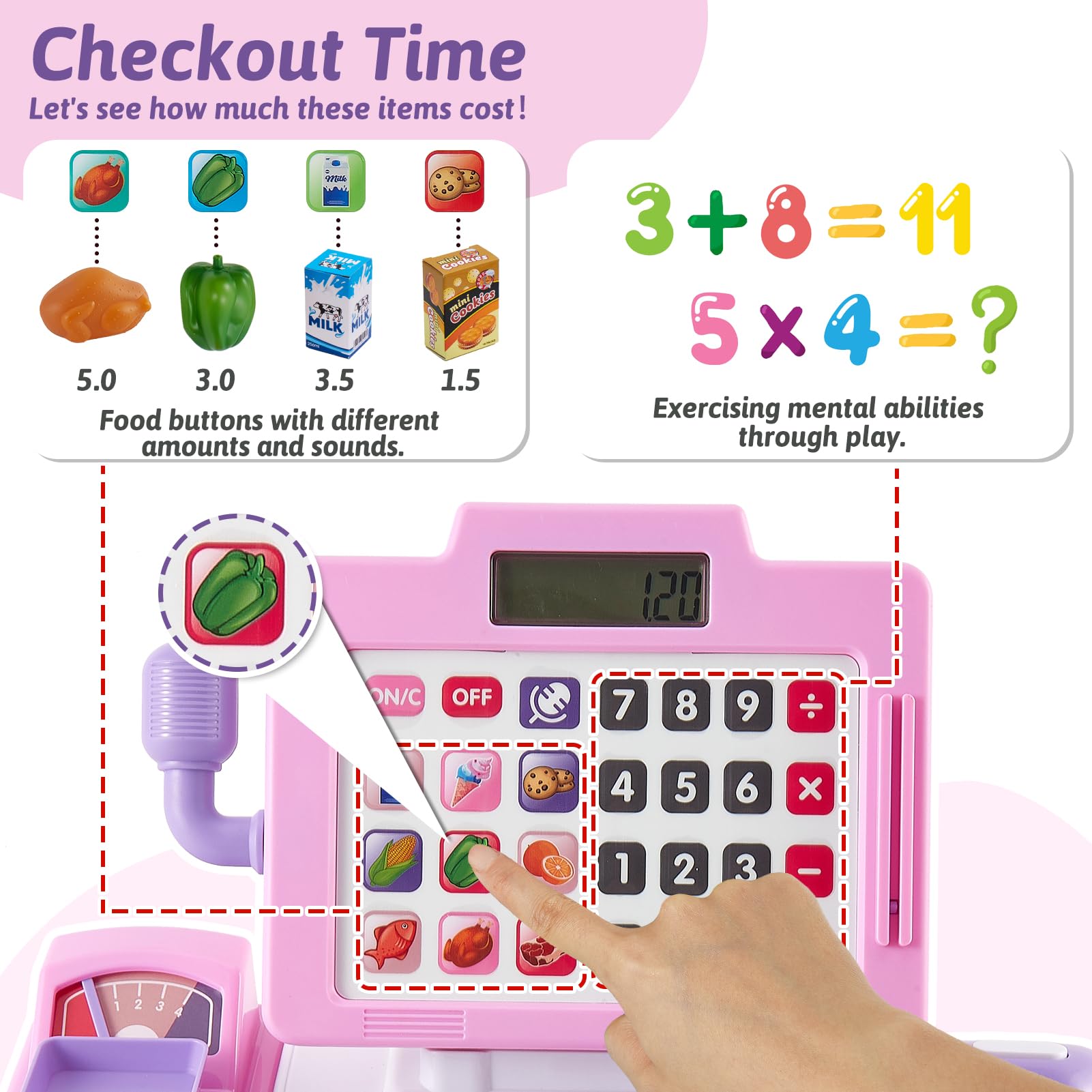LINFUN KIDS Play Till Cash Register with Scanner - Image 3