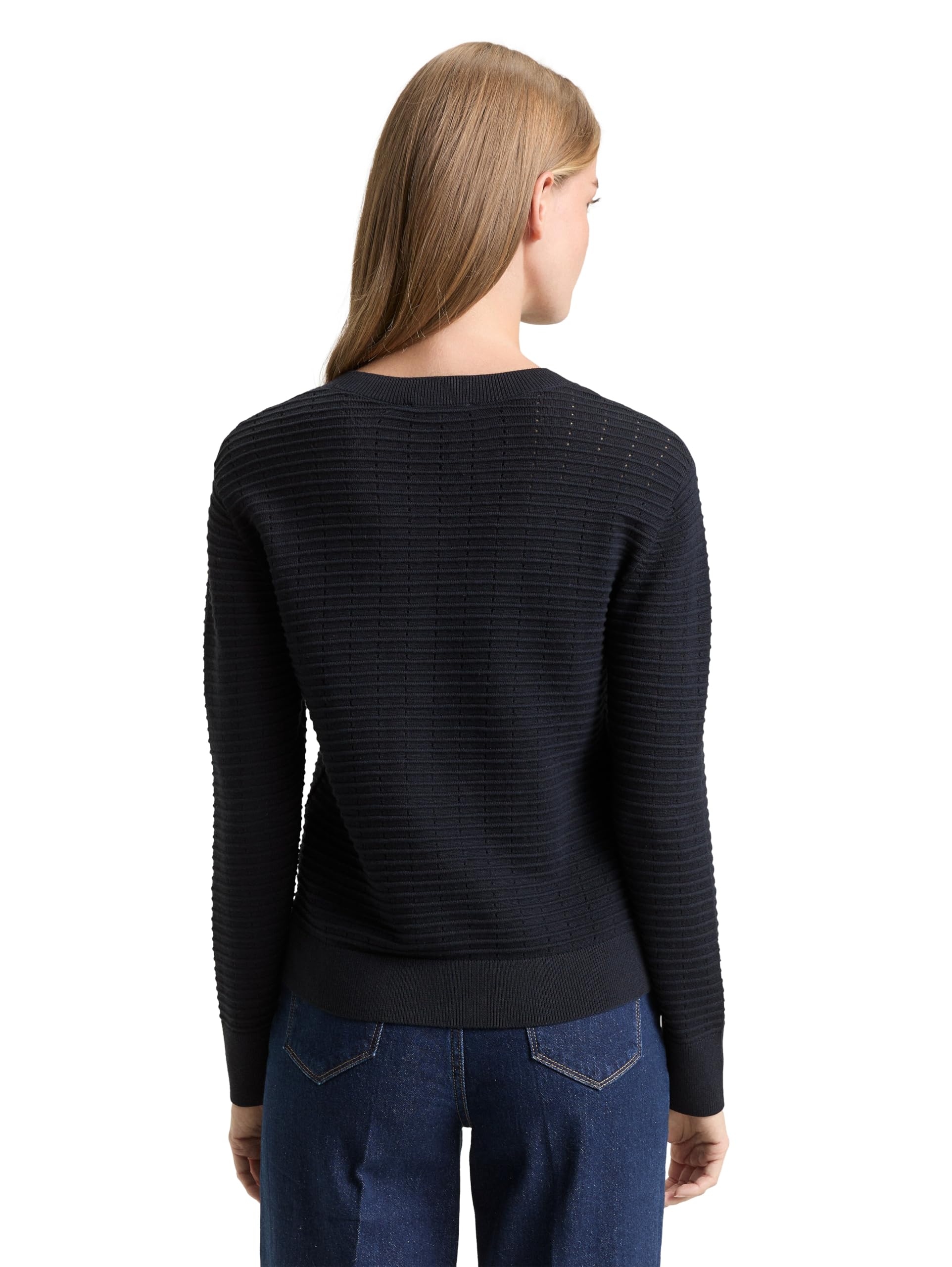TOM TAILOR Denim Damen Strickpullover mit Rundhalsausschnitt