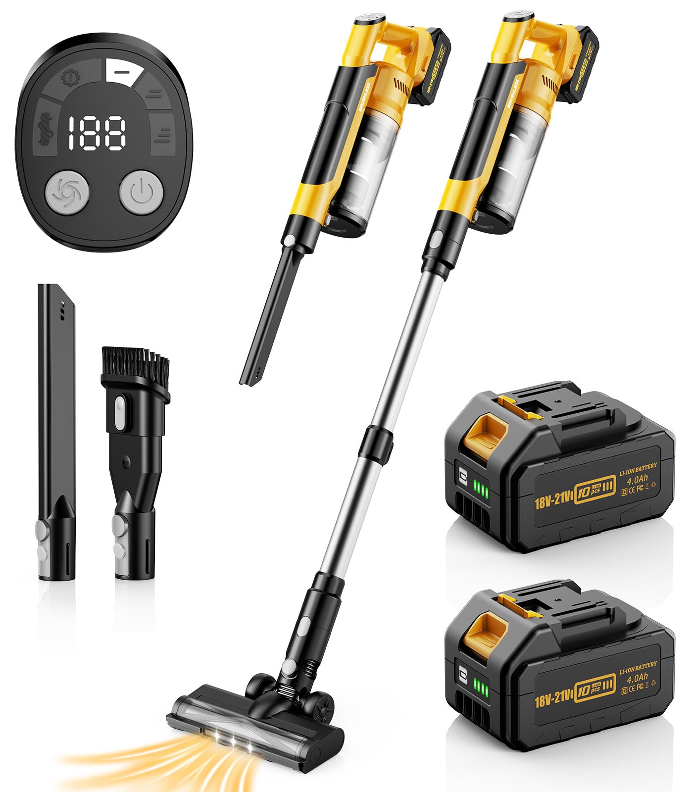 Photo 1 of qimedo V1 Cordless Vacuum with Extra 8000mAh Battery, 700W Brushless Vacuum Cleaners for Home, 6 in 1 Electric Stick Vacuum withwith Hepa Filter, Cordless Vacuum for Pet Hair/Hardwood Floor