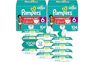 Size 6 Pampers 360° Fit Disposable Baby Diapers (2x104 Count)