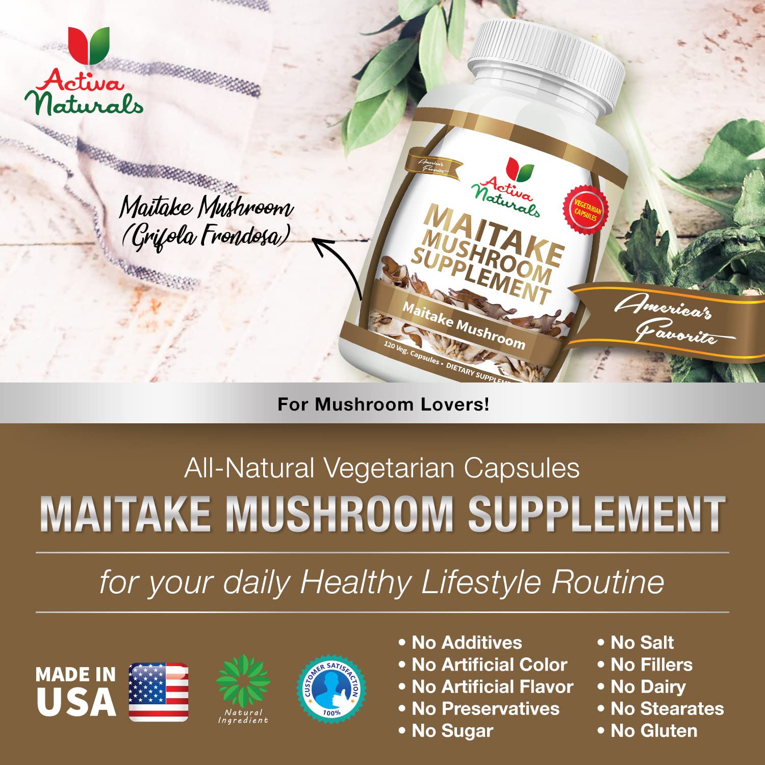 Buy Maitake Mushroom Supplement 120 Veg. Capsules with Grifola