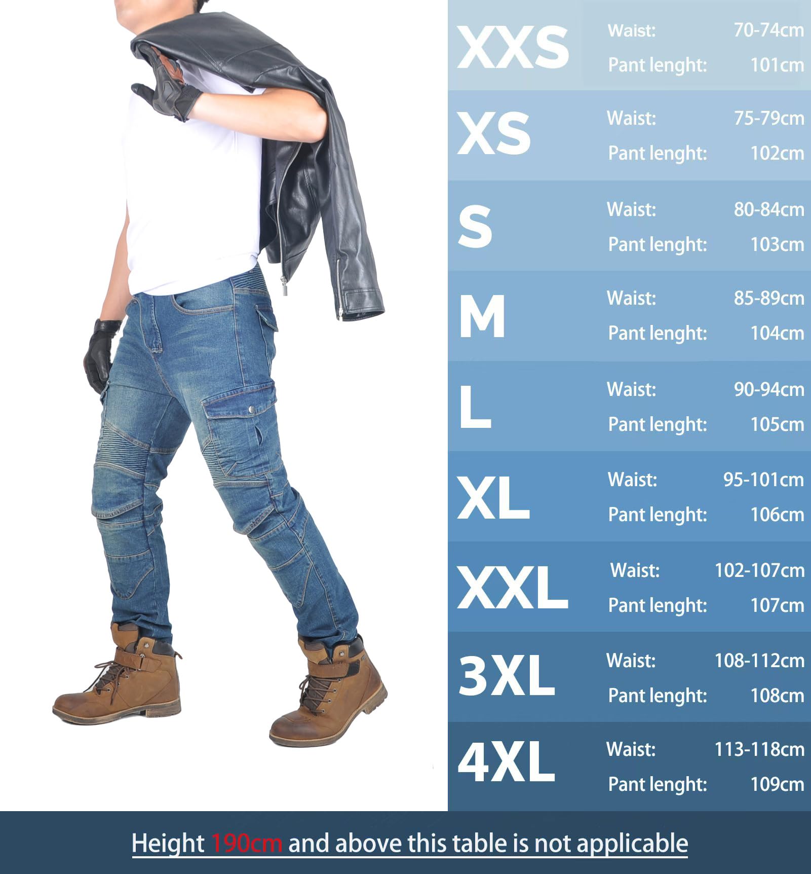 Pantaloni Moto Uomo con Protezioni Jeans Elastico Invernale Estivo