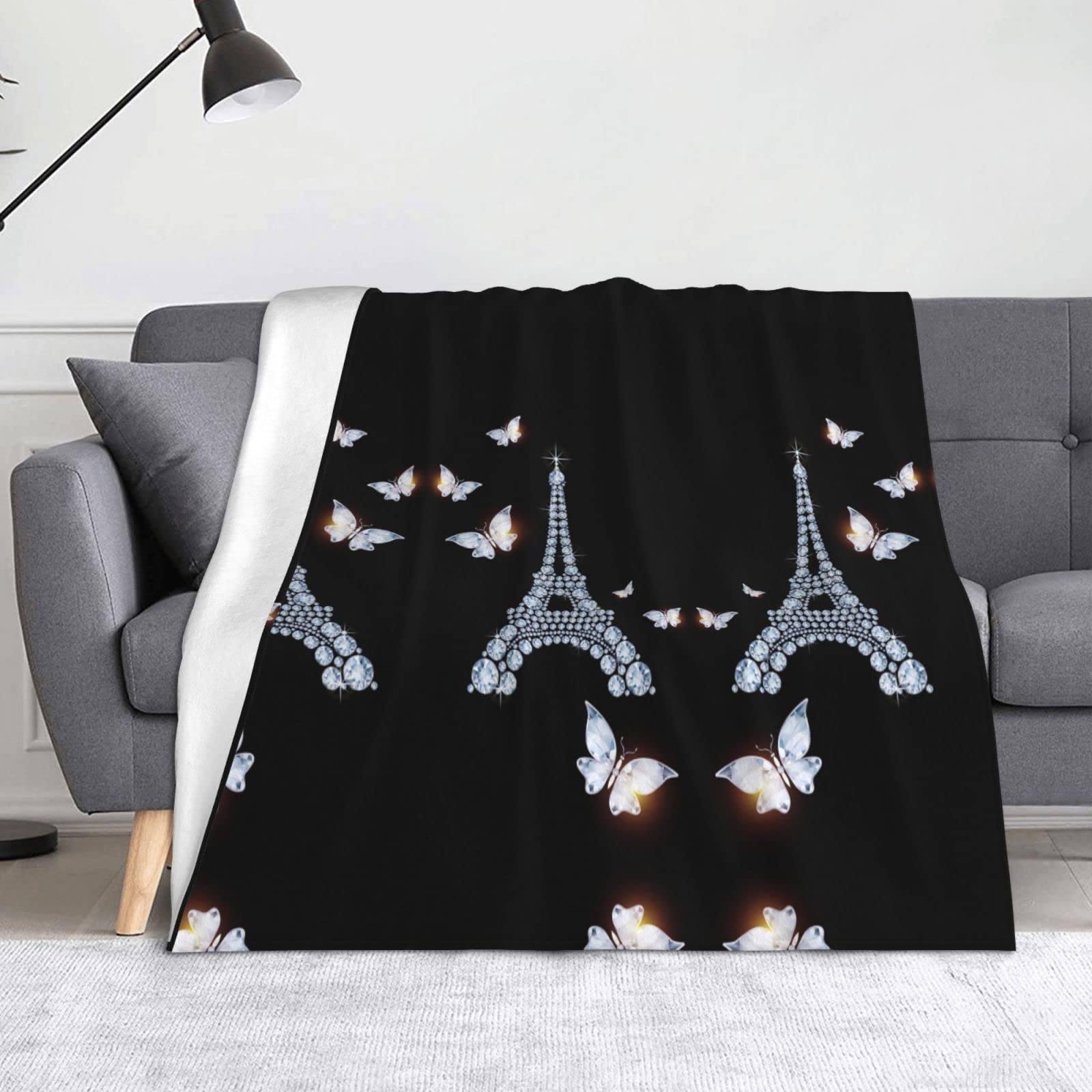 Couverture en flanelle Tour Eiffel idéale pour le camping et voyage