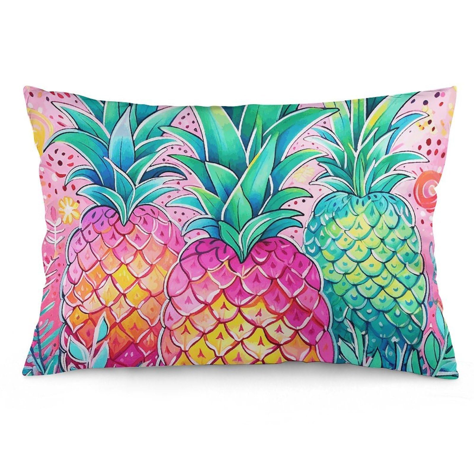 NTVOWPZO 2 Pack Decoration Throw Pillow Covers 12 "x20 Pillowcases Covers Three Big Pineapples Pillowcases Modern Farmhouse Home Decor Sofa Cushions Covers for Couch Bed Living Room