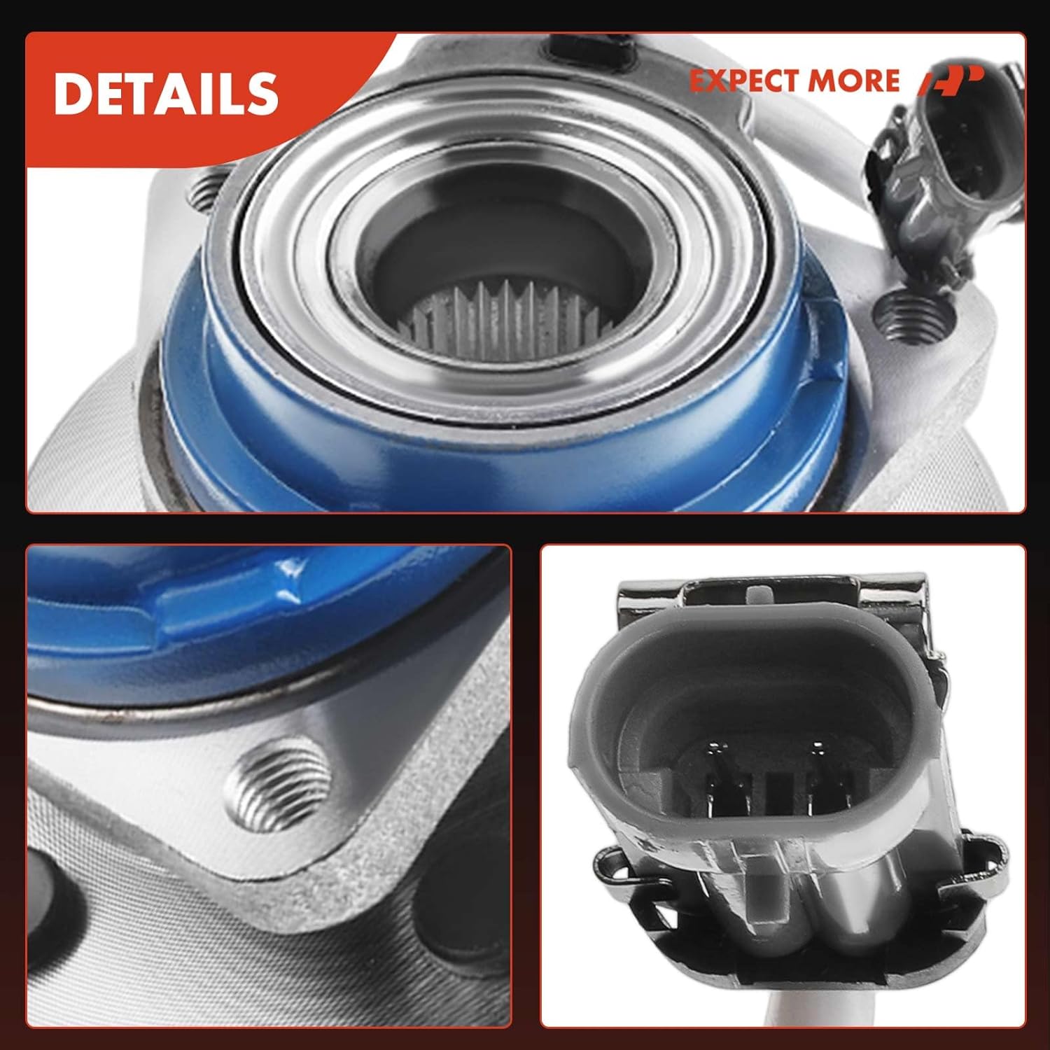 A-Premium 2 x Rear Wheel Bearing and Hub Assembly with ABS & 6-Lug Compatible with Cadillac CTS 2004-2007, SRX 2004-2009, STS 2005-2011