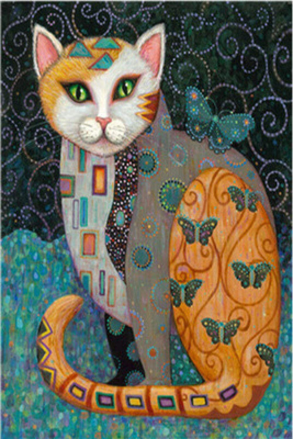 Peinture diamant 5D chat rétro contre le stress kit mosaïque complet strass carrés