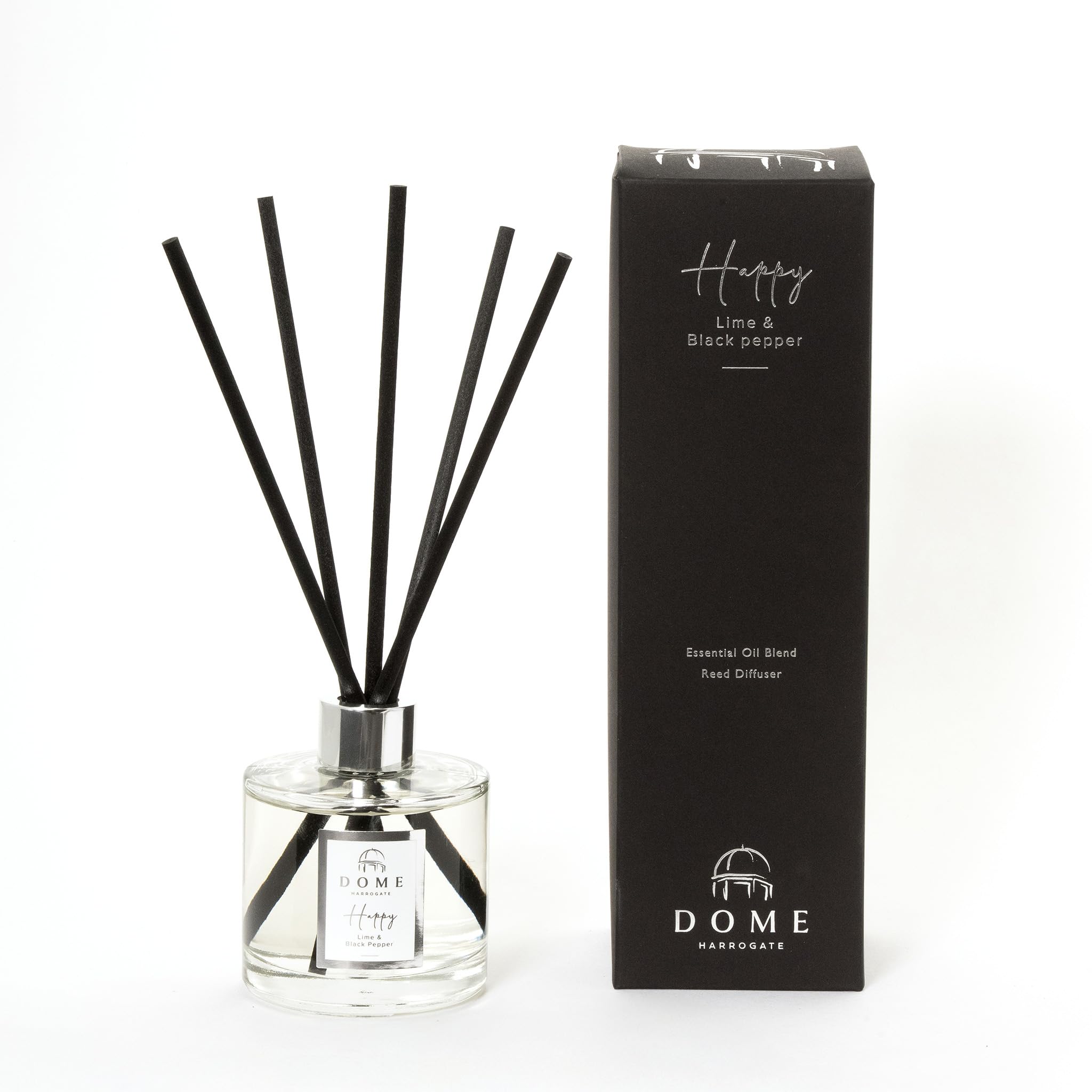 Dome of Harrogate HAPPY Lime and Black Pepper Reed Diffuser 200 ml,