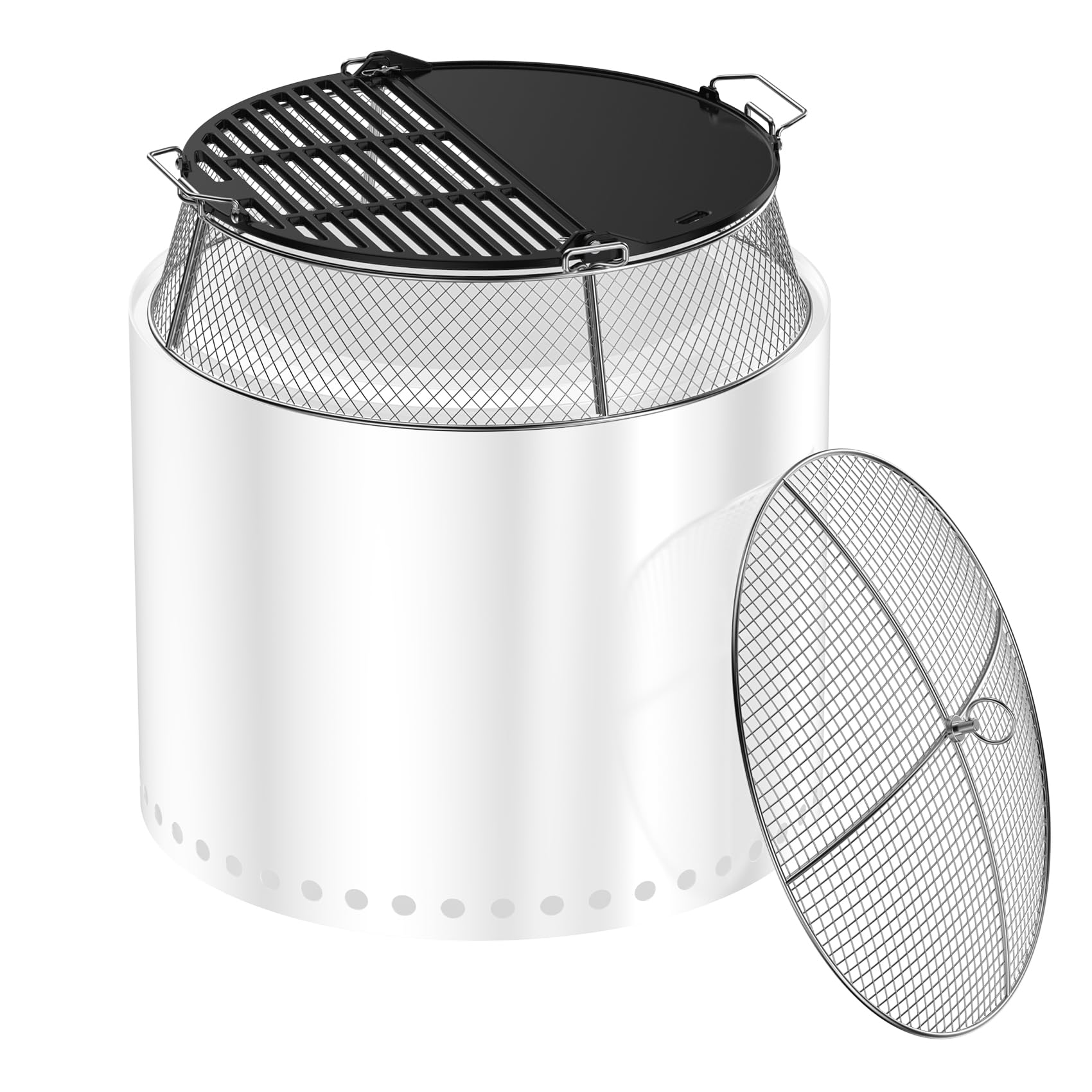 onlyfire Kit de Pare-étincelles en INOX pour Solo Stove Bonfire et Summit 19.5 Pouces 49.5 cm