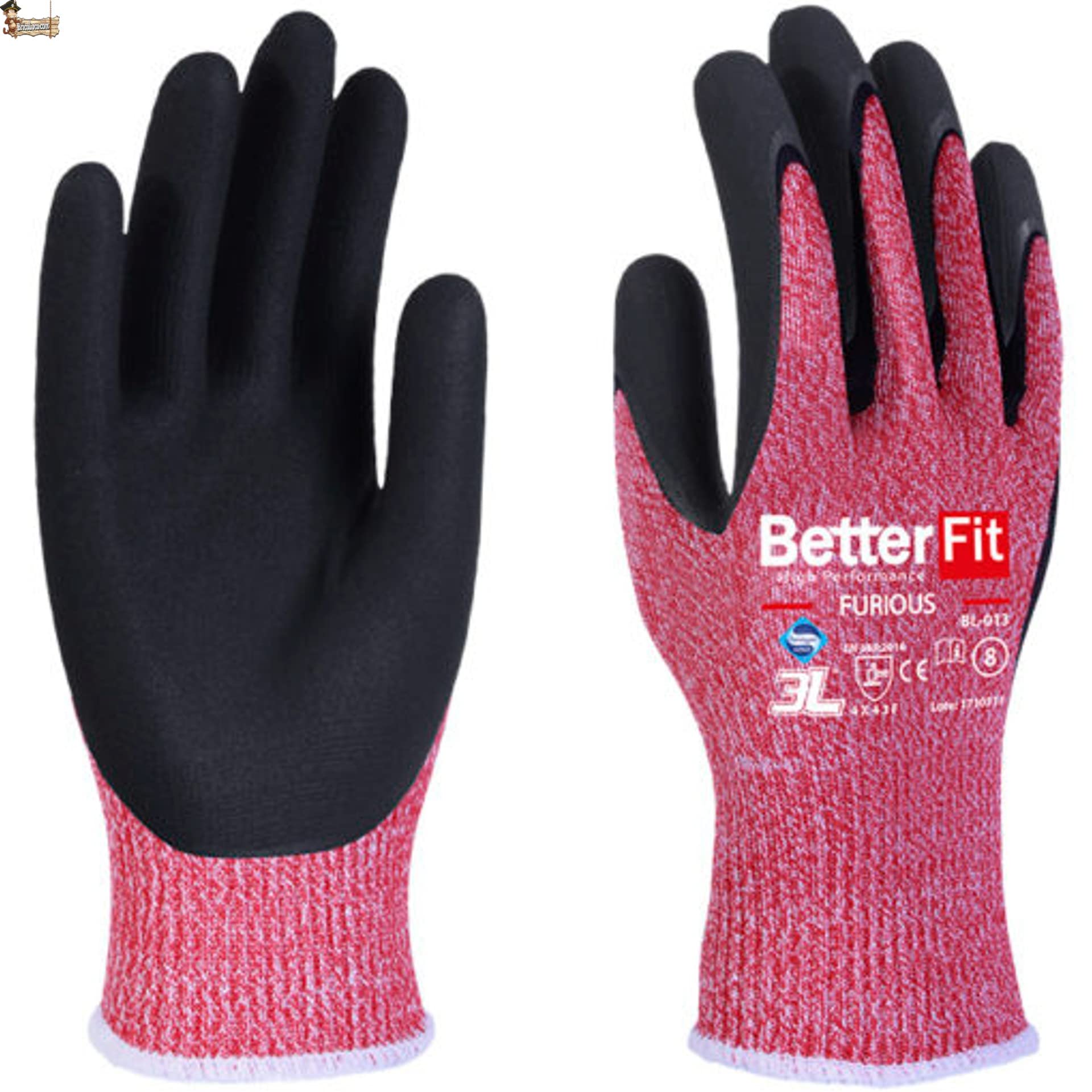 BricoLoco.com Guantes trabajo anticorte de nitrilo. 6 PARES. El más avanzado para riesgos de CORTE MÁXIMO. Mayor nivel de protección al corte. Excelente adaptación a la mano. (6, Talla 9)