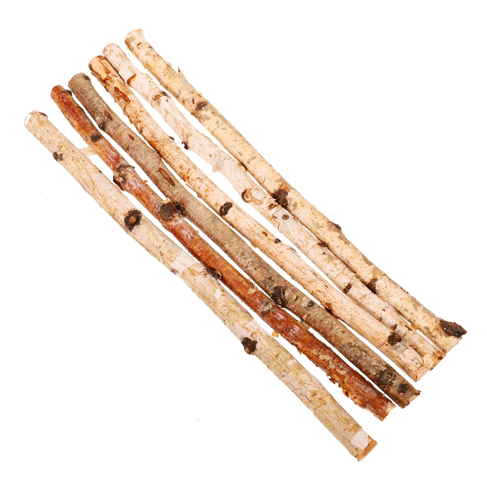 VILLCASE 6pcs Wood Log Sticks, 16'' Natural Birch Logs Twigs Craft Sticks Unfinished Wood Crafts Sticks for DIY Crafts Rustic Home Decor School Projects Festival Decoration