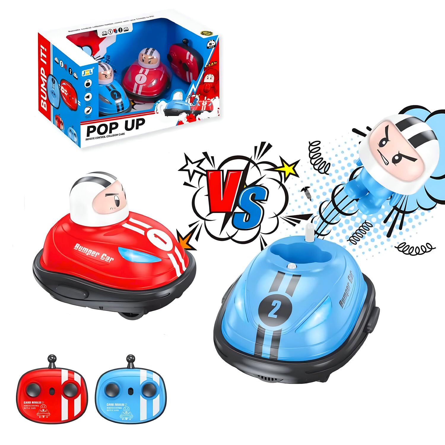 Road Rage RC Speed Bumper Cars, Mini Remote Controlled Ejector Vehicles, 2 Player Head to Head Battle, Crash into Opponents, 2.4 GHz, Red and Blue (B0DGDPPG57) Amazon Price History, Amazon Price Tracker