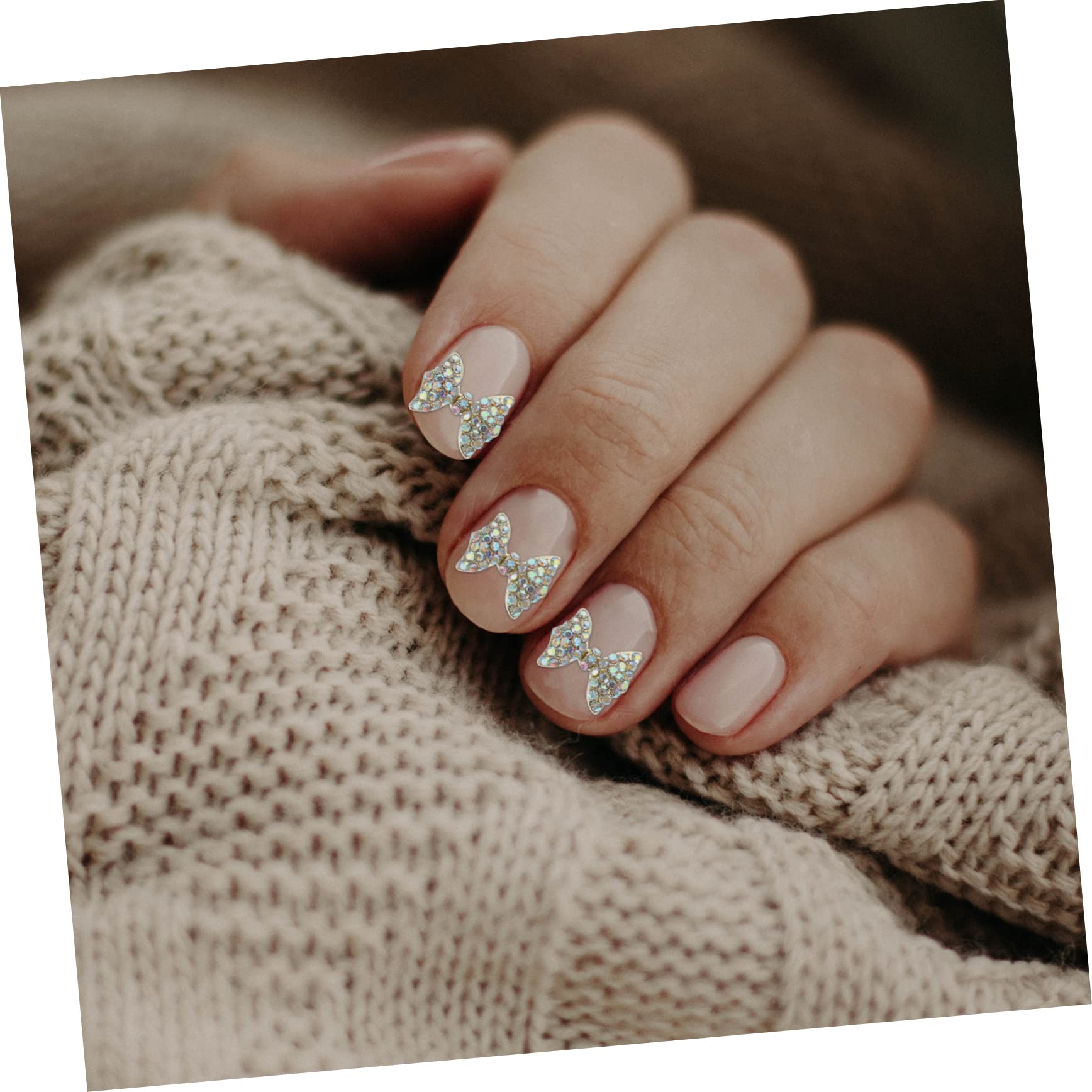 OSOLADY 10Pcs Bowknot Nail Charms for DIY Manicure Nail Art Accessories Durable and for Creative Nail Designs and Sharing with Friends