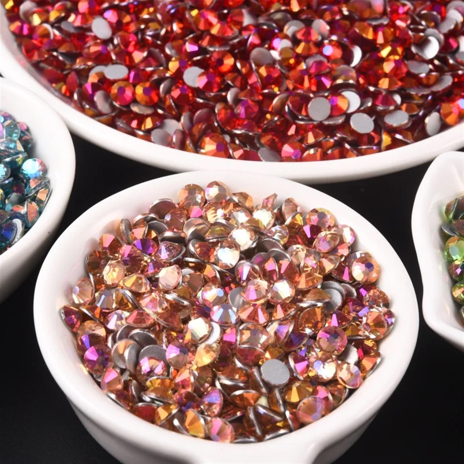 SS3-SS34 Glitter non termoadesivi strass gemme vetro diamante flatback for nail art charms for unghie(Citrine Light,SS30-2880pcs)