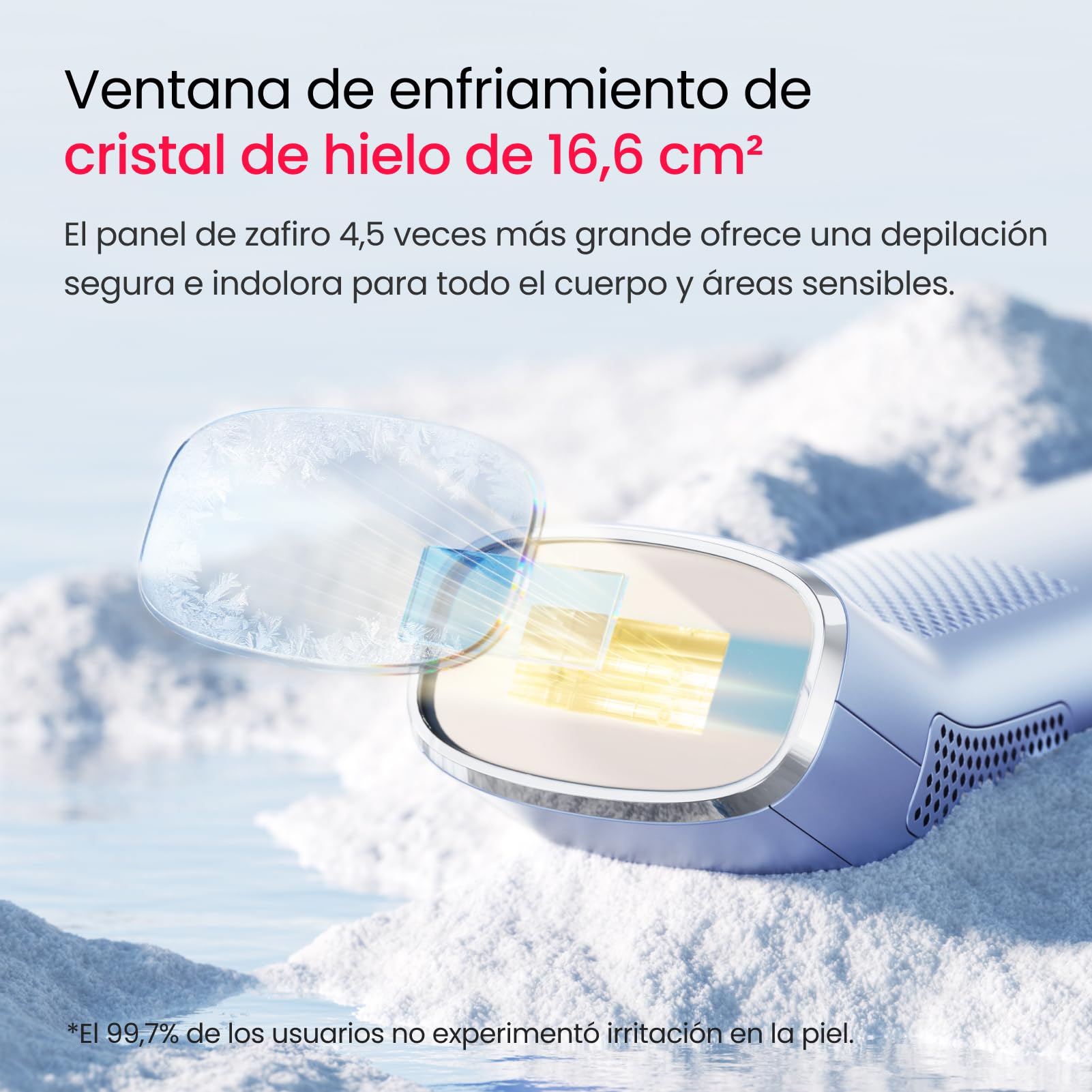 100W Doble Luz IPL Depiladora Laser, Pulso Cuádruple, Enfriamiento de Zafiro a 2℃, Modo PHR para Vello Rebelde, Depiladora Luz Pulsada para Piernas, Bikini, Axilas, Cara, Cuerpo