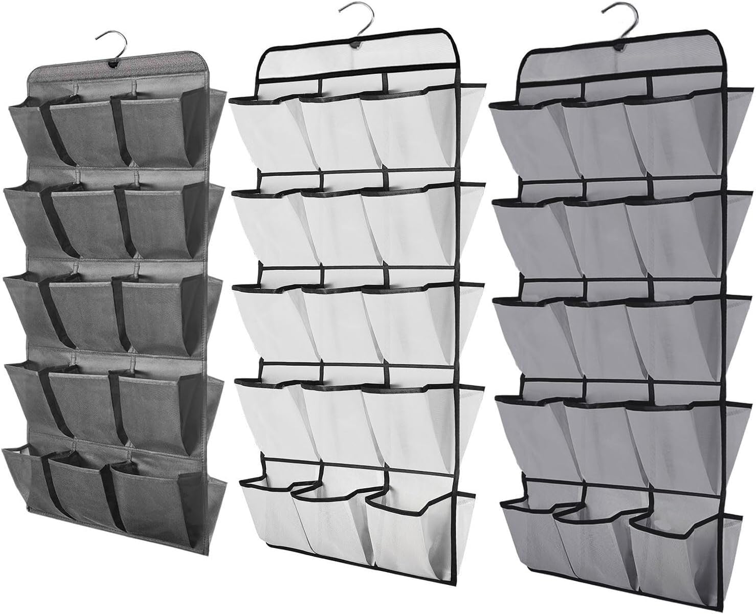 Usoway Convenient Closet Hanging Storage Bag Double-Sided Underwear Organizers Case Hanger Hook with 30 Pocket for Wardrobe Shoe Organizer for Closet (C : A), 665599