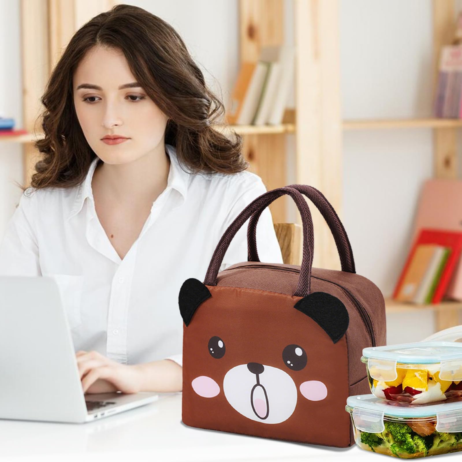 Lunch Bags Tote Cooler Bag Insulated Reusable Lunch Tote Bags Cartoon Portable Lunch Box Bag for Work Office — view 5