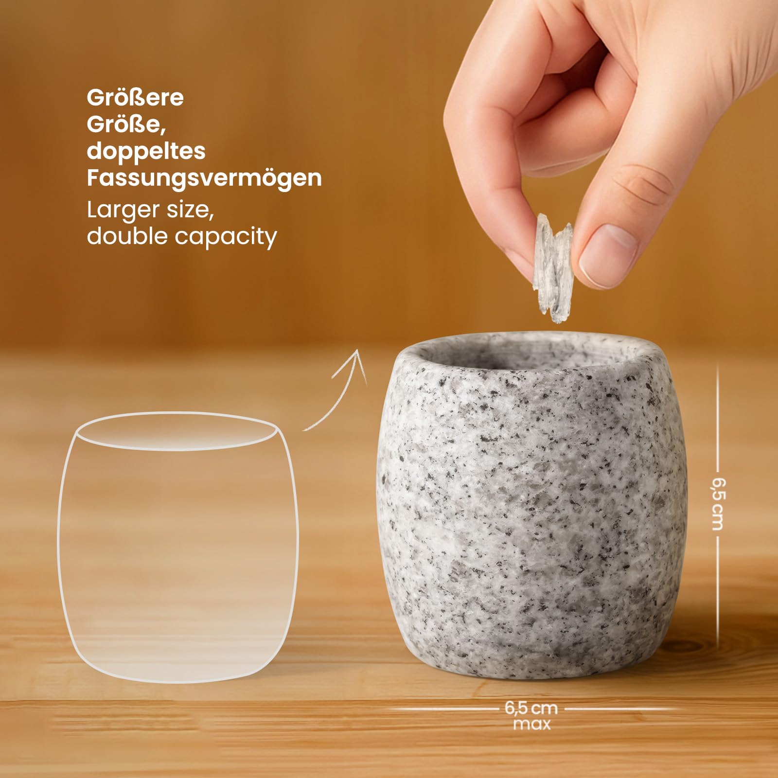 Siegvoll Bol d'évaporation granit 6,5x6,5 cm pour sauna cristaux menthol huiles