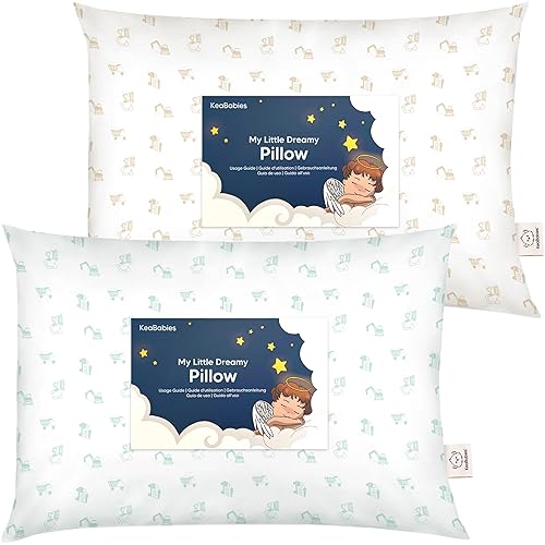 Miniatura 15 de KeaBabies Paquete de 2 almohadas para niños pequeños de 13 x 18 pulgadas, almohadas de cama de viaje suaves de algodón orgánico para niños, para