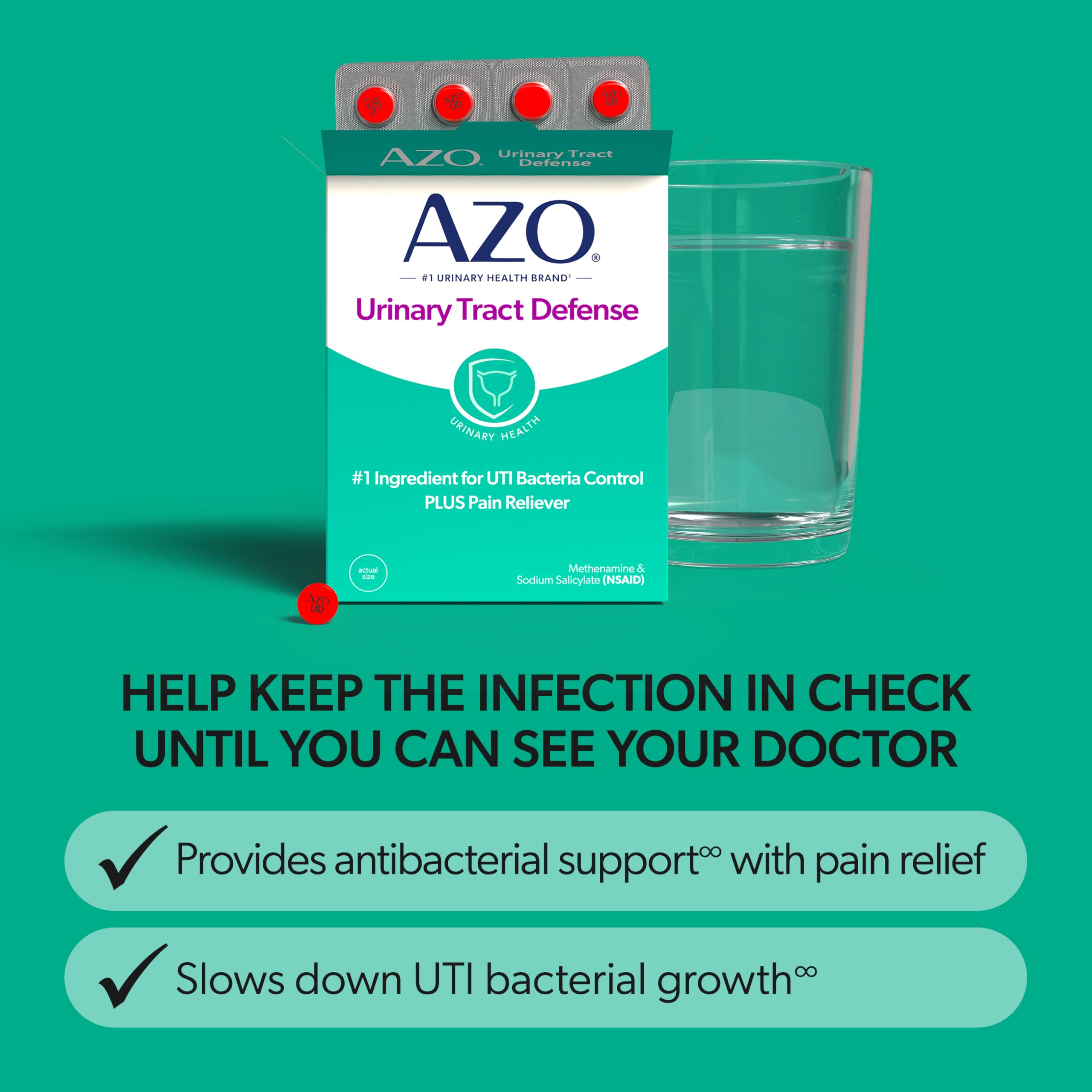 AZO Urinary Tract Defense Antibacterial Protection, 48 Tablets — Amazon image 2