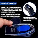ZIGZAP 1 Pair Men Women Silicon Gel Heel Cushion Insoles Soles Relieve Foot Pain Protectors Spur Support Shoe pad High Heel Inserts Blue. gallery image