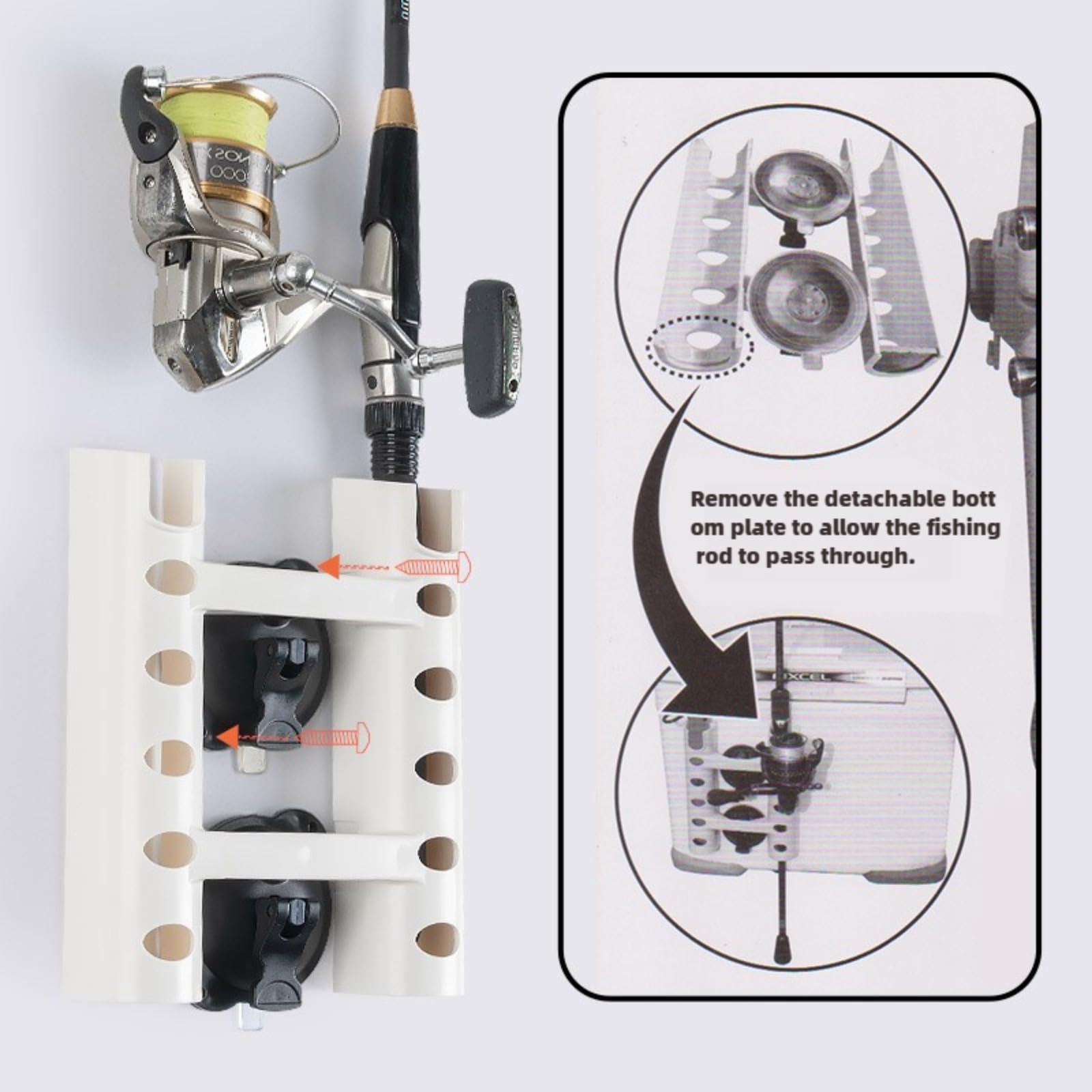 Suction Cup Fishing Rod Holder Folbe Fishing Rod Holder W/ Top Deck ...