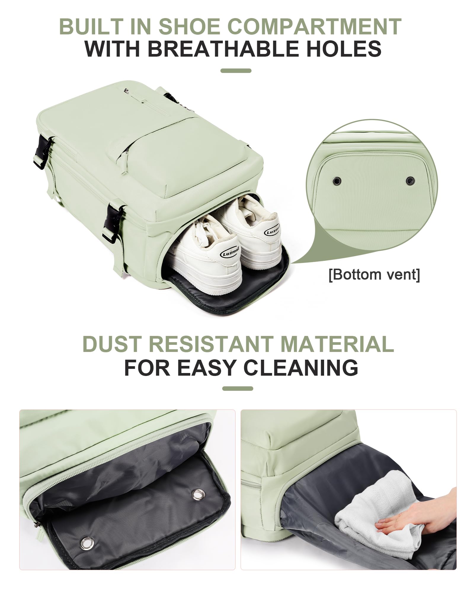 BJLFS Borse da Cabina per Ryanair 40×20×25 Bagaglio a Mano Easyjet 45×36×20 Borsa Zaino da Viaggio, Zaino da trekking,Zaino Casual per laptop da 14 pollici per scuola