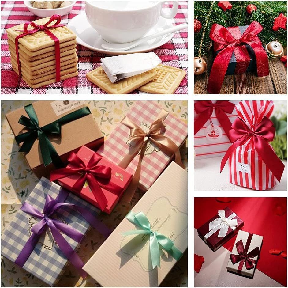 22m x 40mm Wide Red Ribbon Thick Christmas Ribbon for Gift Wrapping 1.5 inch Thick Red Satin Ribbon for Christmas Wedding Car Xmas Present Cake Gift Wrapping Hair Bow Bouquet Crafts Decorations - Image 4
