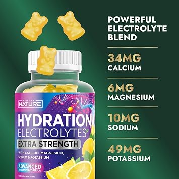 Built by Nature Hydration Electrolyte Gummies Electrolyte Gummies for Hydration & Dehydration Support 60 Gummy