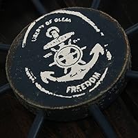 Vista 3 de rosenice Barco Rueda de madera náutica barco rueda pared decoración azul oscuro