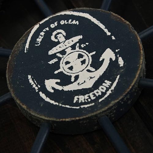 Miniatura 3 de rosenice Barco Rueda de madera náutica barco rueda pared decoración azul oscuro