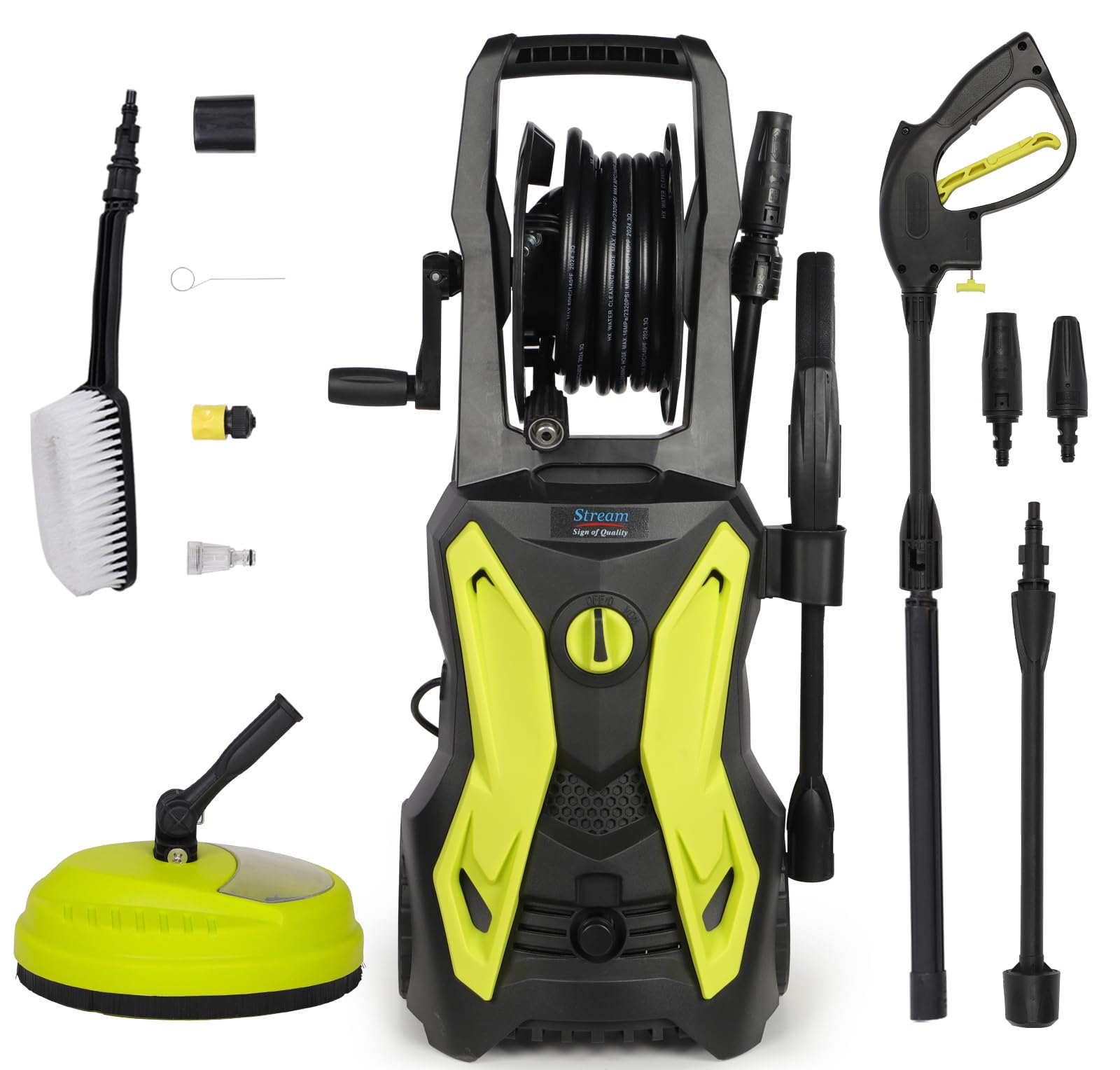 Pressure Washer Jet Washer for Patio and Car, 2000W Max.150Bar 450L/H Portable pressure washer Power Washer Jet Wash for Cleaning Cars/Patios/Fences/Homes/Driveways
