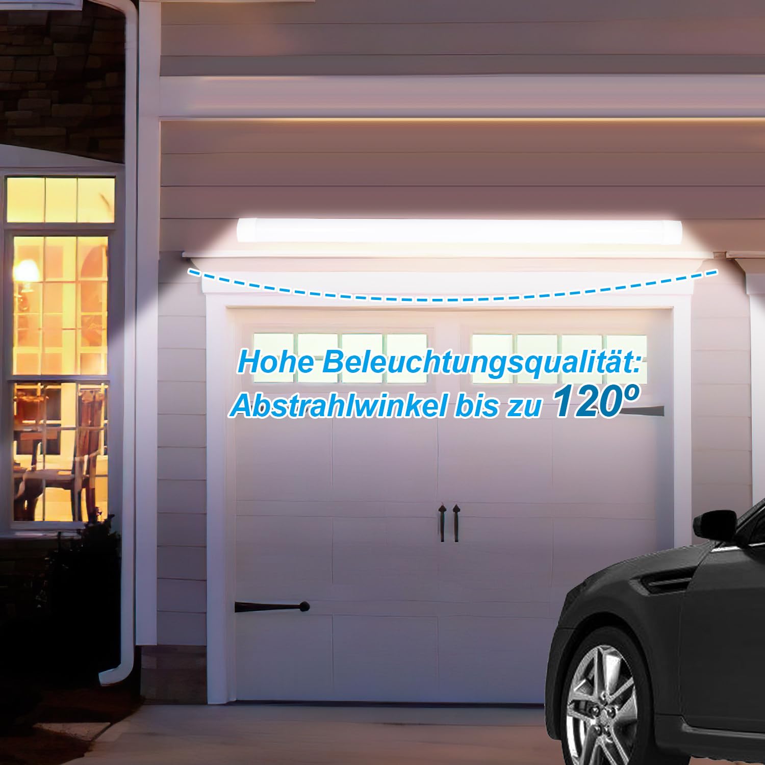 4er Set LED Feuchtraumleuchte, 120CM LED Röhre, 36W 3060LM LED Deckenleuchte, IP65 Wasserfest Feuchtraumlampe, Verknüpfbar, für Keller Werkstatt Garage Warenhaus Bad Büro, 4000K Neutralweiß
