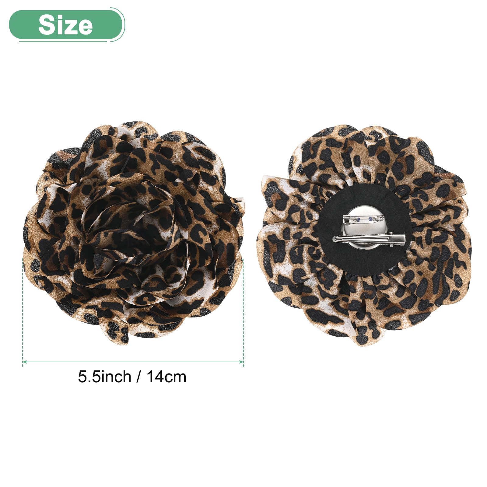M METERXITY Rose Flower Brooches and Pins for Women 5.5 Inch Lapel Pins Dainty Satin Fabric Big Camellia Hair Flowers Clips for Wedding/Parties/Clothes/Jewelry [14cm - Image 3
