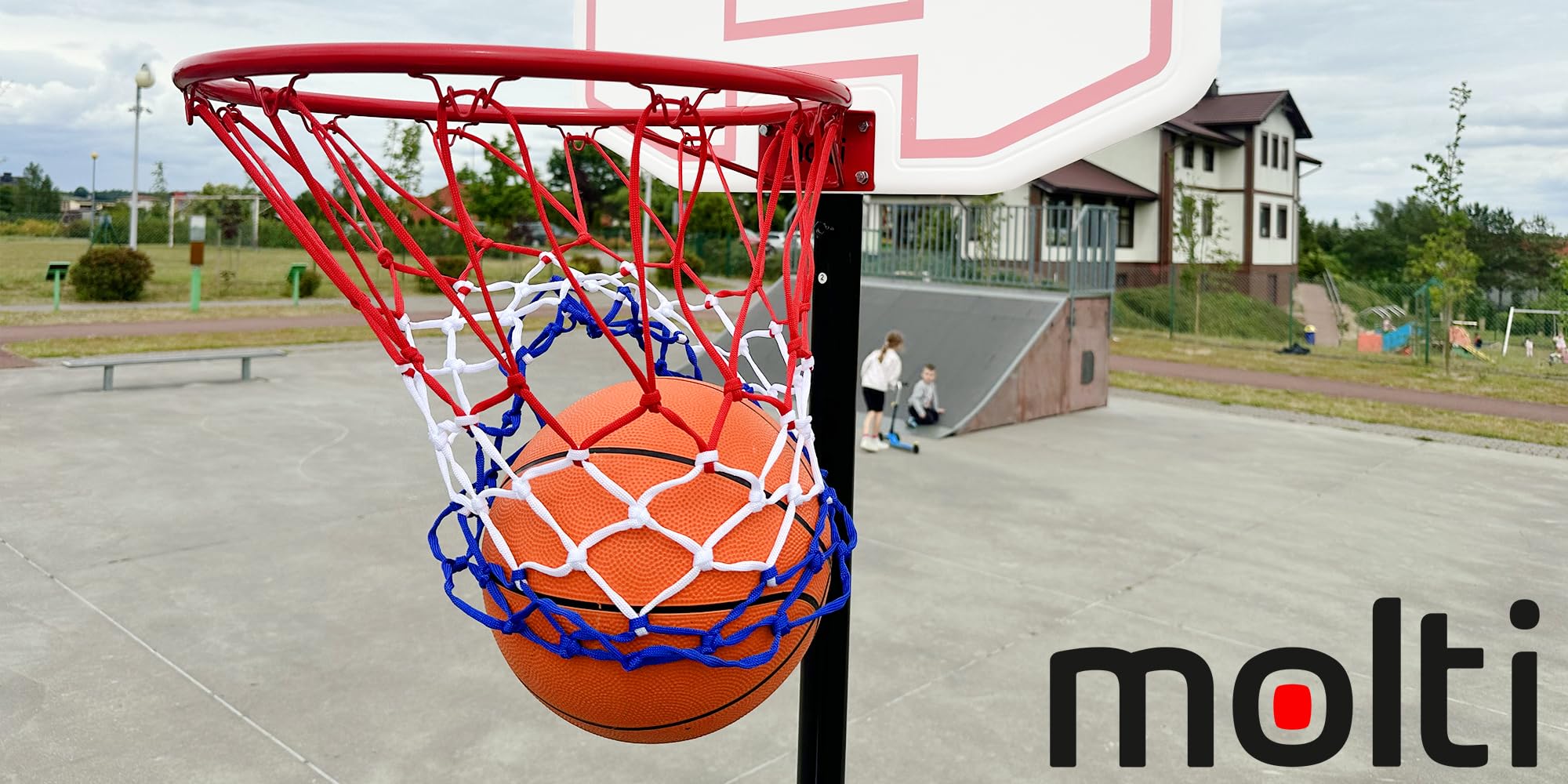molti Panier de basket Ø 45 cm/37 cm HangRing Basketball avec filet et vis de fixation extérieur + 4 vis de fixation