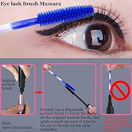 BIHRTC 100PCS Mascara Wands Disposable Lip Applicators liner Brushes Makeup Tools Silicone Eyelash liner Brushes Lip Brushes for Women Girls Salon Beauty Cosmetic Make Up Tool