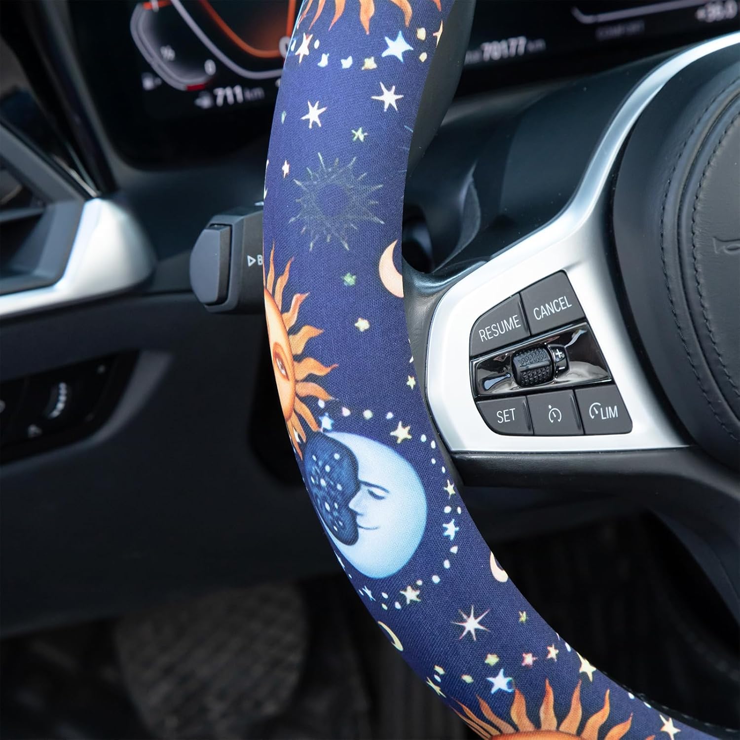 Astrology Sun Moon Celestial Steering Wheel Cover Auto Steering Wheel Protector, Anti-Slip, Breathable, Absorbing Sweat, Universal Car Accessories 14.5–15 inch,Fit for Most Car, Trucks, SUV - Image 4