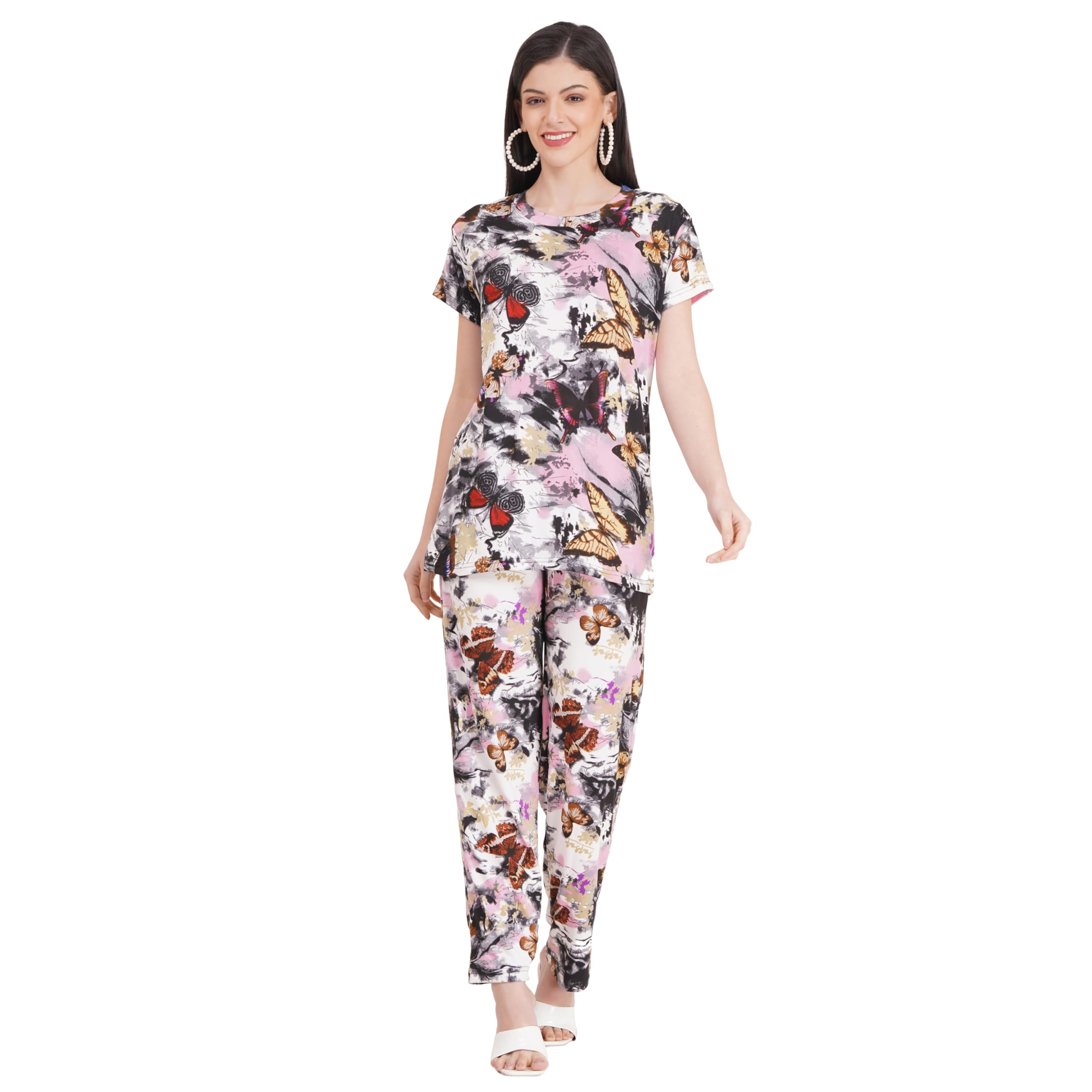 Women's Pure Cotton Top & Pyjama Set - Printed Nightwear and Loungewear, Comfortable Night Suit for Sleep and Relaxation-image-49