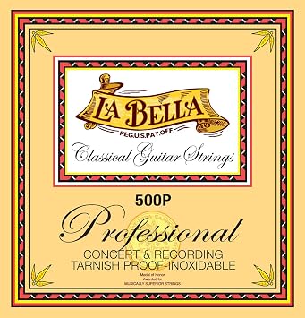 La Bella 500P Professional Concert & Recording Tarnish Proof-Inoxidable Medium Classical Guitar Strings 29-43