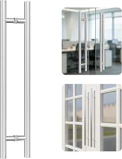 Ranbo 32" Push Pull Door Handle, Anti-Fingerprint Brushed Nickel Finish
