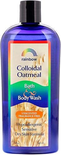 Rainbow Research Gel de baño sin perfume de avena coloidal sin perfume - 12 onzas, 2 paquetes2