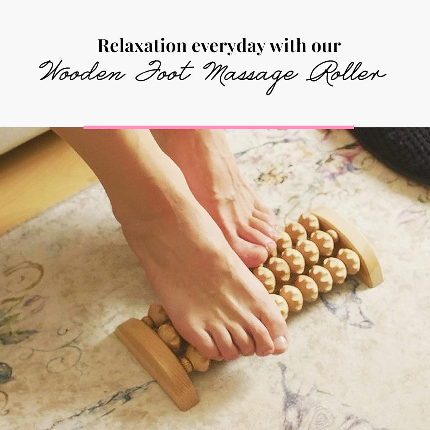 tuuli Wooden Foot Massager, Grooved Muscle Roller, Helps Ease Muscle Tension and Improve Blood Circulation, Natural Wood Therapy Massage Tools for Feet (M) - Image 8