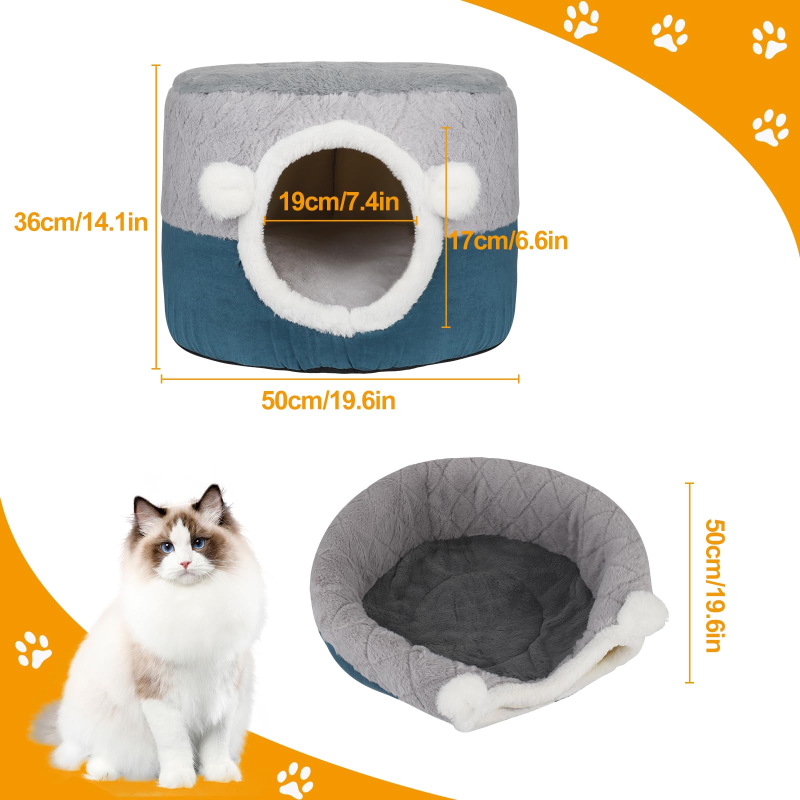 TentHome Cuccia Pieghevole A Doppio Tetto Con Cuscino | Impermeabile E Lavabile Per Cani E Gatti