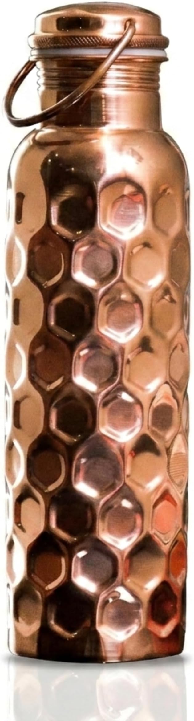 Craft Trade 100% Pure Copper Water Bottle 32 Oz – 950ml Fitness Bottle for Drinking, Ayurveda Inspired Handcrafted Vessel for Wellness, Honeycomb Finish - Leak-Proof, BPA-Free