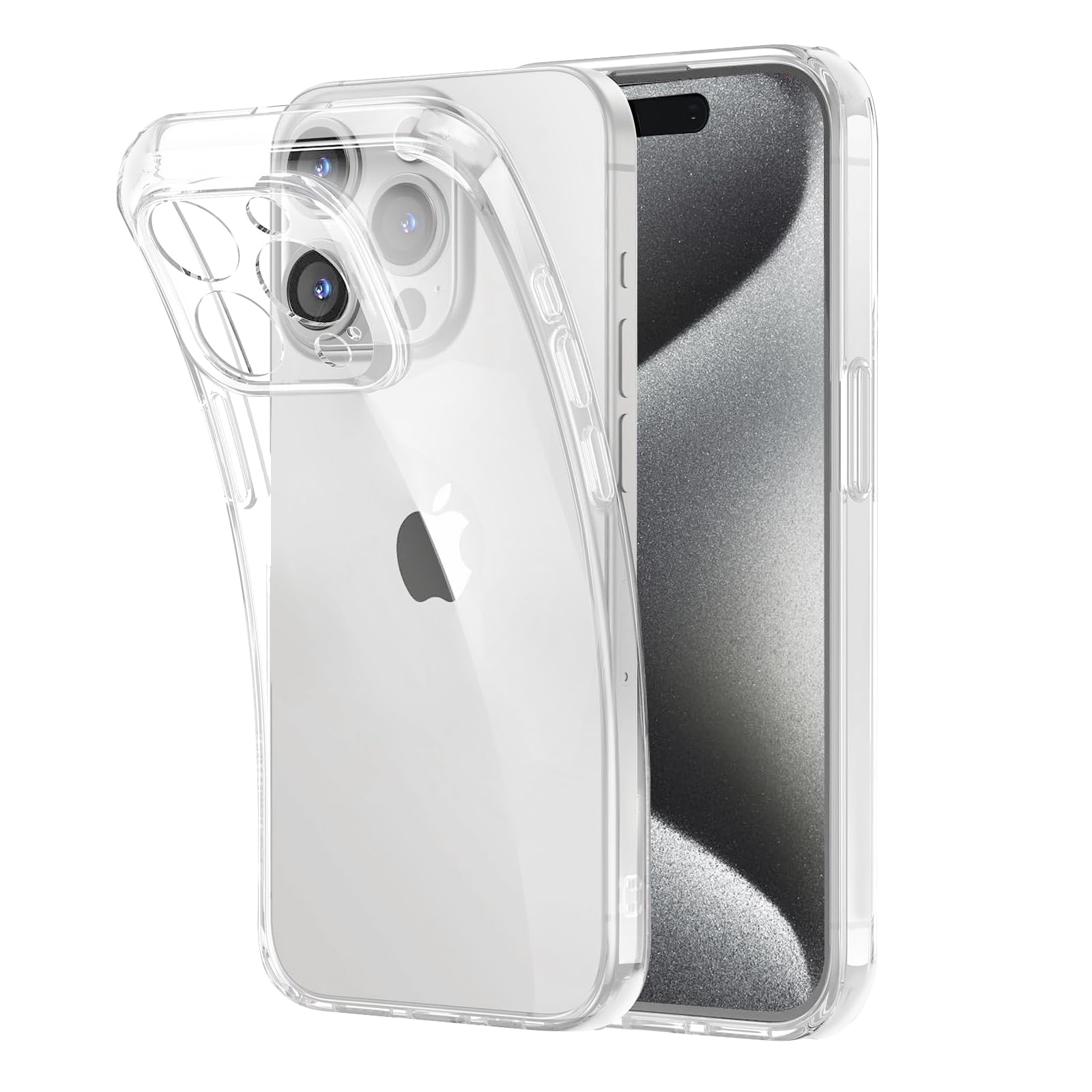 for iPhone 15 Pro Case, Clear Ultra Soft Silicone TPU Cases Flexible Scratch Resistant Transparent Shockproof Bumper Protective Phone Case Cover for iPhone 15 Pro 6.1 Inch